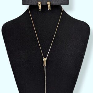 Vintage Metal Zipper Demi Parure